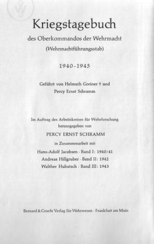 Kriegstagebuch des Oberkommandos der Wehrmacht (Wehrmachtfuhrungsstab) V.4 B.2