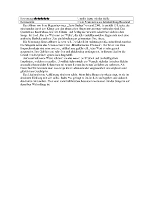 Шпаргалка к учебнику MittelpunktB2. Die Rezension zu einem Lied