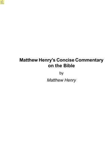 Matthew Henry's Concise Commentary on the Bible