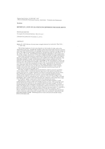 Review of a new shear-strength criterion for rock joints