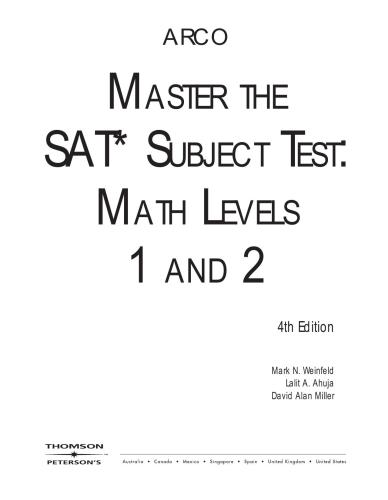 Master the SAT Subject Test-Math. Level 1 and 2