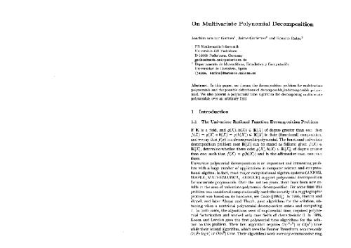 On multivariate polynomial decomposition