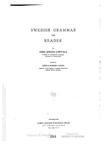 Swedish Grammar and Reader