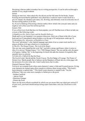 Literature the way to fame