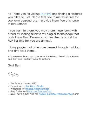 Princess Preschool Pack