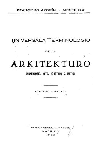 Universala Terminologio de la Arkitekturo (Arkeologio, Arto, Konstruo kaj Metio)