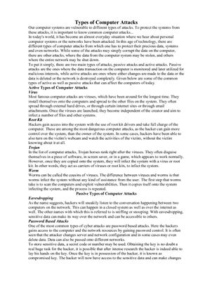 Types of Computer Attacks