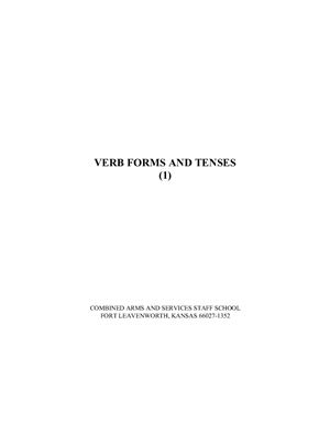 Verb Forms and Tenses