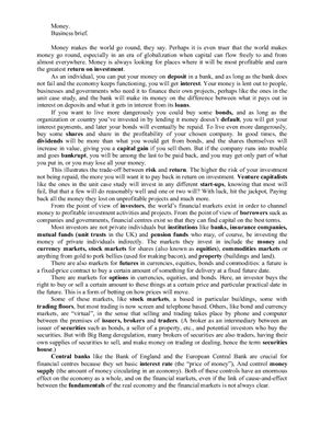 Money. Business brief