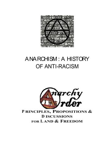 Anarchism: A History of Anti-Racism