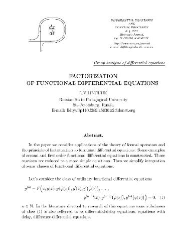 Factorization of functional differential equations