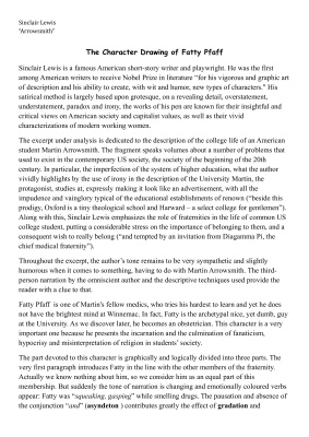 The Character Drawing of Fatty Pfaff