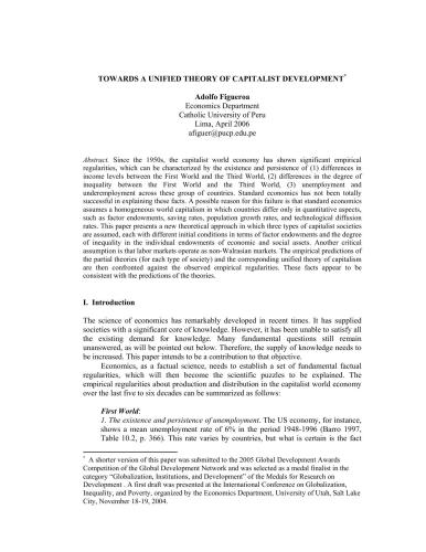 Towards a Unified Theory of Capitalist Development