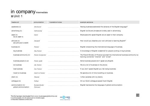 In Company Intermediate