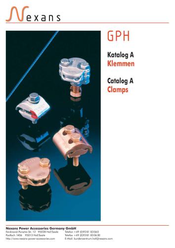 Klemmen. Catalog A. Clamps