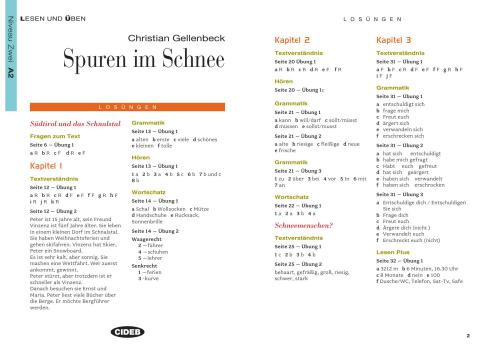 Spuren im Schnee. Niveau A2 (Das Buch + Lösongen)