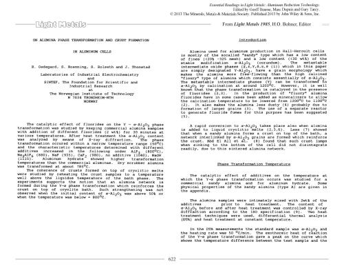 Essential Readings in Light Metals, Aluminum Reduction Technology. Volume 2. Part 2