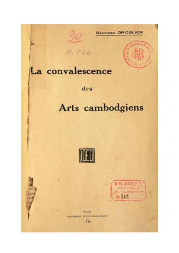 La convalescence des Arts cambodgiens