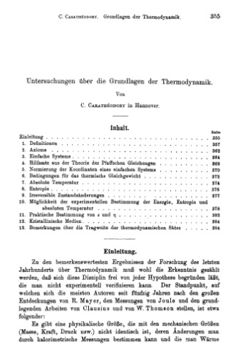 Untersuchungen über die Grundlagen der Thermodynamik
