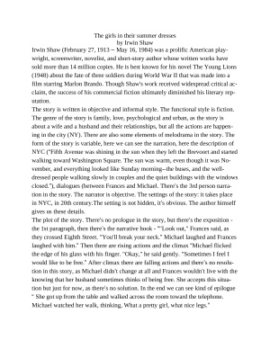 The girls in their summer dresses by Irwin Shaw (стилистический анализ)