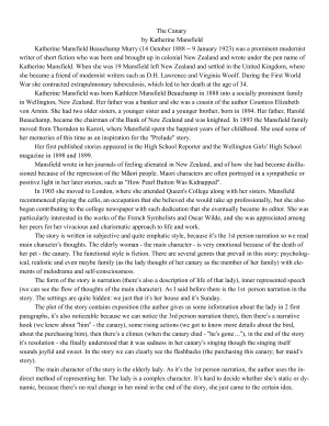 The Canary by Katherine Mansfield (стилистический анализ)