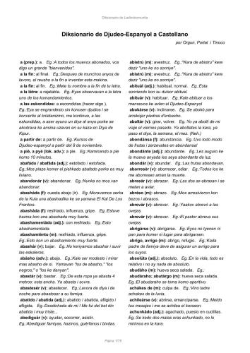 Diksionario de Djudeo-Espanyol a Castellano / Diksionario de Castellano a Djudeo-Espanyol