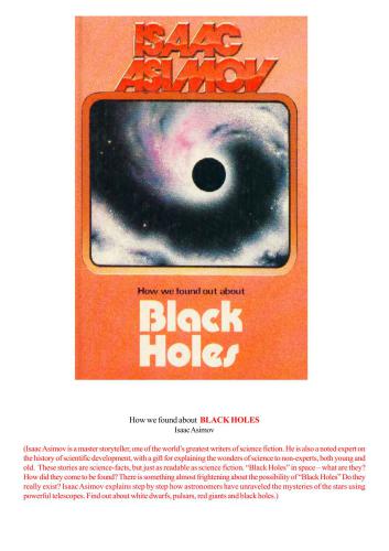 How We Found About Black Holes