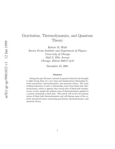 Gravitation, Thermodynamics and Quantum Theory