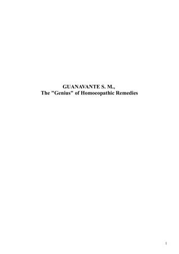 The Genius of Homoeopathic Remedies