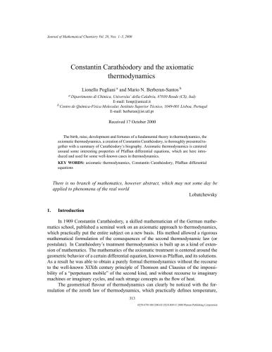Constantin Carathéodory and the axiomatic thermodynamics