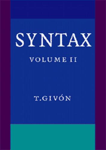 Syntax. An Introduction. Volume II