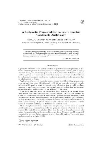 Analytic solution of geometric constraints