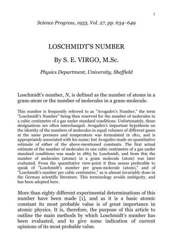 Loschmidt’s number