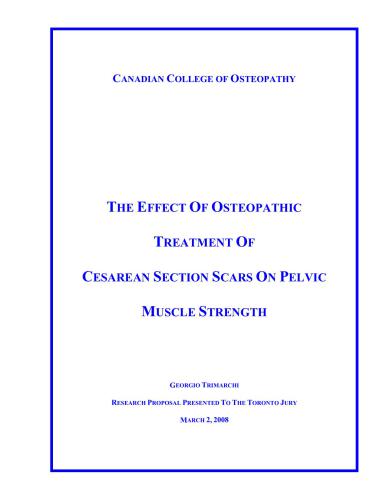 The effect of osteopathic treatment of Cesarean section Scars on pelvic muscle strength