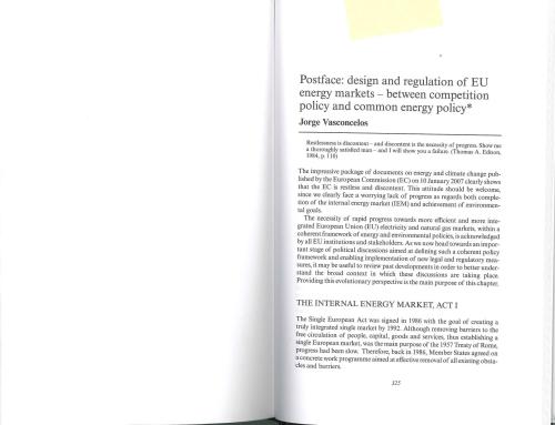 Electricity reform in Europe - Towards a single Energy market