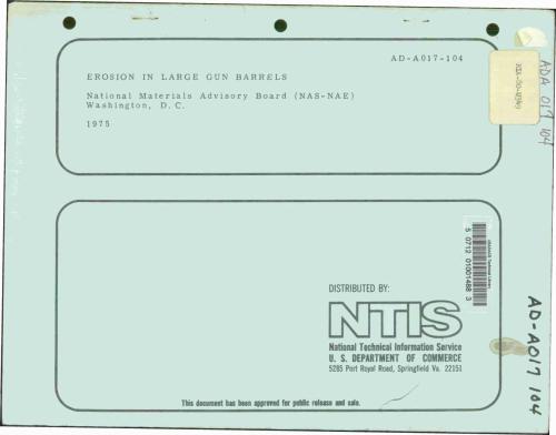 Erosion in large gun barrels