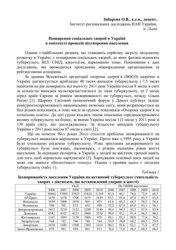 Поширення соціальних хвороб в Україні в контексті процесів відтворення населення