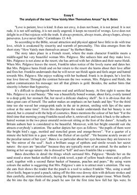 The analysis of the text How Vainly Men Themselves Amaze by H. Bates