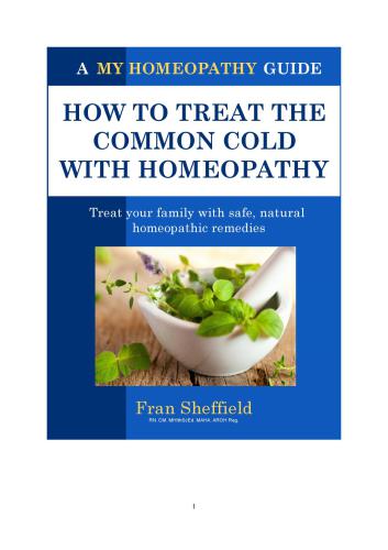 How to treat the common cold with homeopathy
