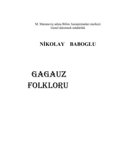 Gagauz folkloru