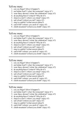 Present Perfect - Tell Me More (Worksheet)
