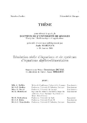 Resolution reelle des systemes algebro-elementaires