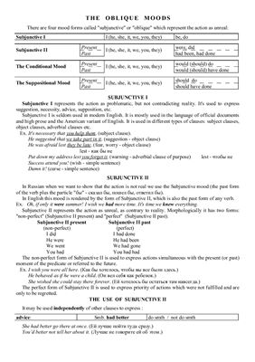 Mood in the English Language (tables)