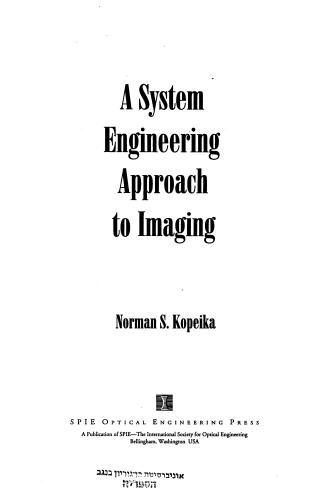 A system Engineering Approach to Imaging
