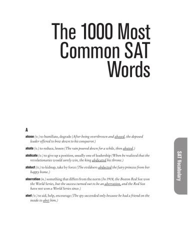 The 1000 most common SAT words
