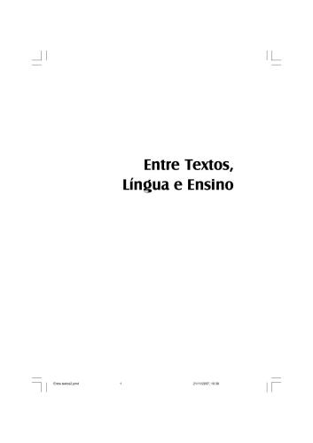 Entre Textos, Língua e Ensino