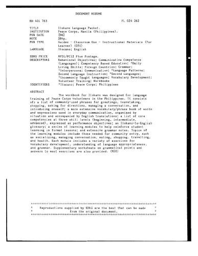 Ilokano Language Packet