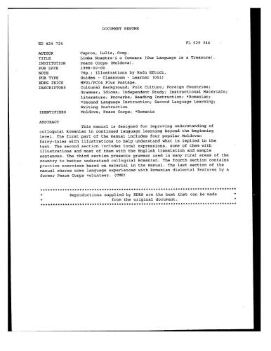 Limba Noastra-i o Comoara (Our Language is a Treasure)