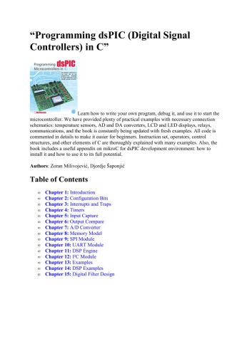Programming dsPIC Microcontrollers in C