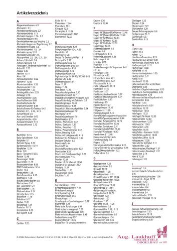 Aug. Laukhuff. Produkte von A-Z (Katalog 2014)